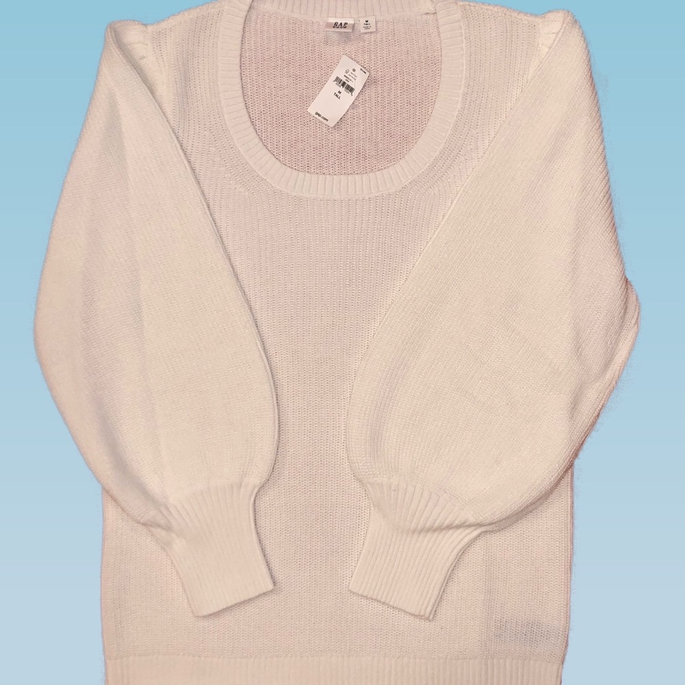 GAP Puff Sleeve Scoop Neck Sweater Size M Tall NWT